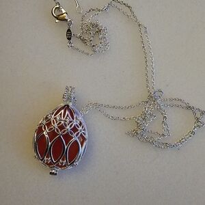Zen Gems Silver Chain Red Quartz Stone